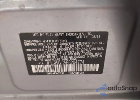 2014 Subaru Xv Crosstrek 2.0I Premium из США, поврежденный, VIN JF2GPAVC5E8204774